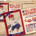 Baseball Themed Birthday Party Invitations